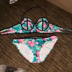 Tropical Target Bathing Suit Set